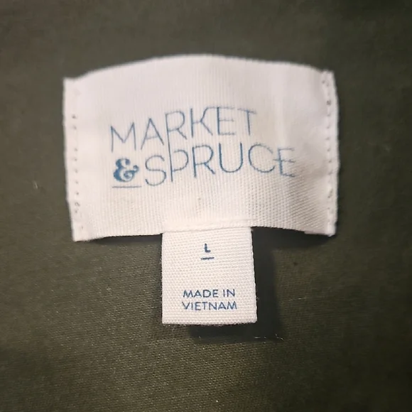 Market & Spruce Green Utility Jacket with Hood and Drawstring Waist - Picture 2 of 6